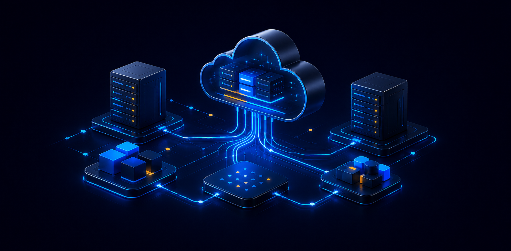 Illustration de systèmes, réseaux et cloud